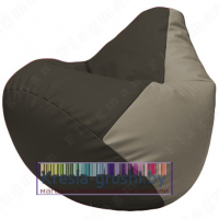 Бескаркасное кресло мешок Груша Г2.3-1602 (чёрный, светло-серый)